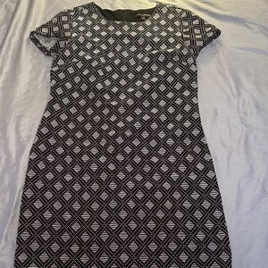 Banana Republic Black and White Patterned Mini Dress
